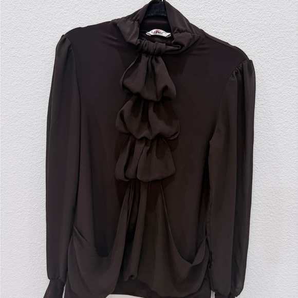 Le Fate Elegant Brown Women's Top size M/L - Picture 3 of 6